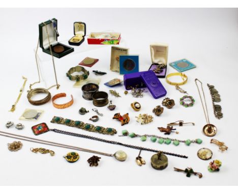 A collection of jewellery, to include; bracelets, coins, rings, earrings, early 20th century, vintage, costume and later to a