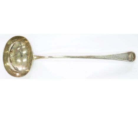 A GEORGE III SILVER SOUP LADLE, OLD ENGLISH PATTERN, LONDON 1802, 6OZS 