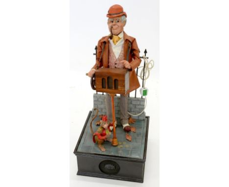AN ELECTRICALLY POWERED AUTOMATON OF THE ORGAN GRINDER AND THE MONKEY, 88CM H