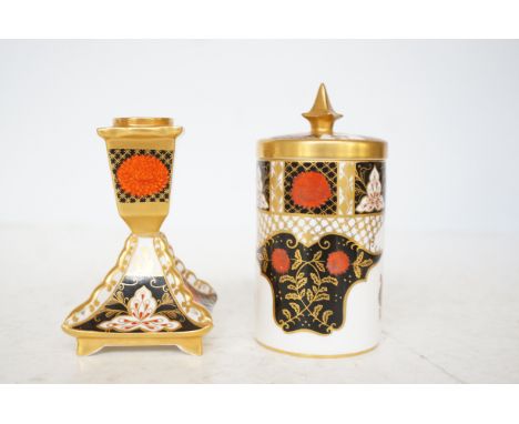 Abbeydale bone china candle stick & lidded pot 