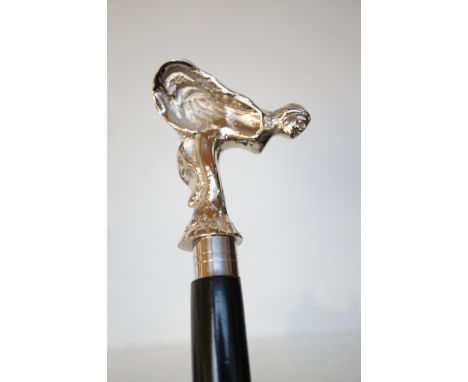 Chrome flying lady handle walking stick 
