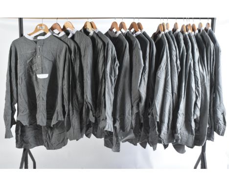A collection of reenactment early 20th Century British Army grey wool undershirts. As worn by British troops from the Crimean