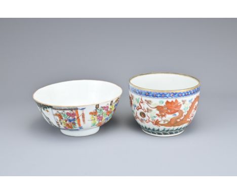 TWO CHINESE PORCELAIN ITEMS, 19TH CENTURY. To include a 'one hundred boys' decorated bowl with six-character seal mark of Ton