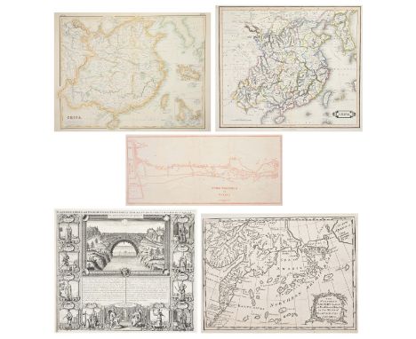 FIVE 18TH-19TH CENTURY PRINTED MAPS OF CHINA. Comprising: an example by H. A. Chatelain, HABILLEMENS D'HOMMES & DE FEMMES DIV