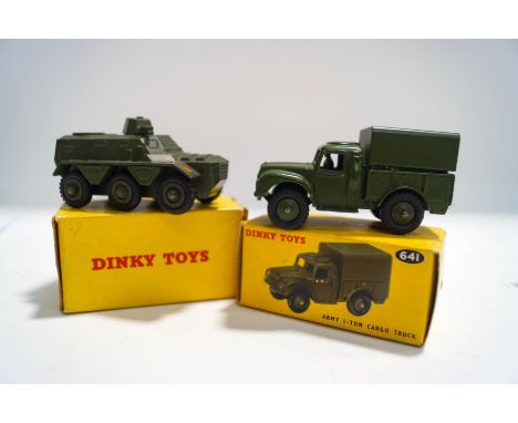 A Dinky 676, armoured personnel carrier, boxed and a 641 Army 1-Ton Cargo Truck, boxed