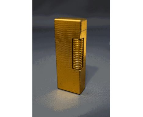 A Dunhill gold plated lighter, in box