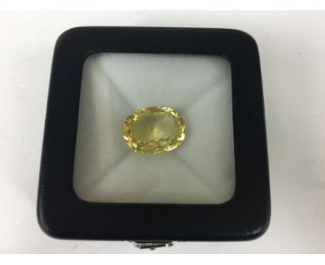 LOOSE NATURAL YELLOW SAPPHIRE 13.56CTS
A loose natural yellow Sapphire accompanied by a report dated 21 june 2016 from the Ge