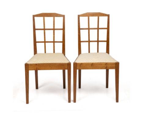 Hugh Birkett (1919-2002) Pair of chairs, 1952oak, with drop-in fabric seatssigned and dated87cm high, 46cm wide (2).  Both ap