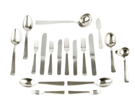 Gio Ponti (1891-1979) for Krupp, Berndorf66-piece cutlery set, 1938model no.4900, silver platecomprising 10 table knives, 10 