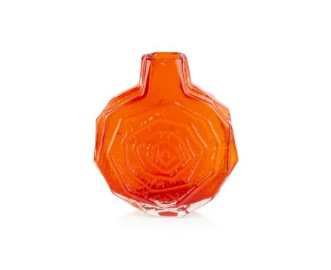 Geoffrey Baxter (1922-1995) for WhitefriarsBanjo vase, originally designed in 1967tizer coloured glass pattern no.968131.7cm 