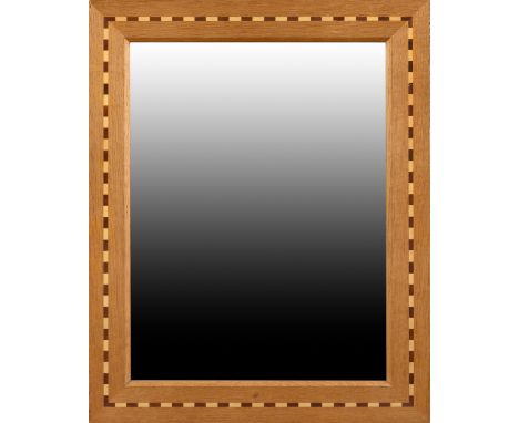 Christopher Vickers (Contemporary)Arts & Crafts mirroroak with an inlaid patternsigned49 x 39cm.Abrasion to wood top left cor