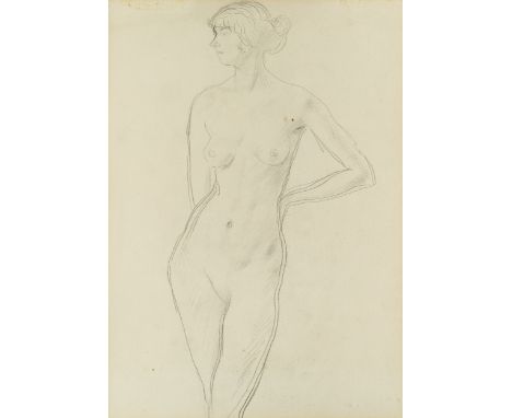 Augustus John (1878-1961)Standing Nudewith a portrait study to reversepencil on paper37 x 25cm. Provenance:The collection of 