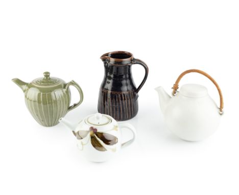 David Eeles (1933-2015)Teapotincised initials18cm high; together with a David Lloyd-Jones teapot; a Arabia Pottery teapot; an