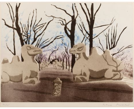 Patrick Procktor (1936-2003)Camels, Tomb of the First Emperor of the Ming Dynasty, Zhu Yuan Shang, Nanking, 198072/75, signed
