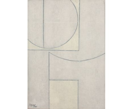 George Dannatt (1915-2009)Half Circle + Square, 2005signed, titled, and dated (to reverse)pencil and titanium white on gesso 