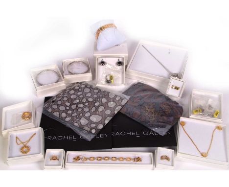 A quantity of Rachel Galley jewellery, to include silver gilt, zircon, spinel and ruby set examples, to include rings, bracel