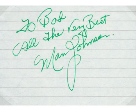 Marv Johnson signed 4x3 inch page dedicated. Marvin Earl Johnson (October 15, 1938 - May 16, 1993[2]) was an American R&amp;B