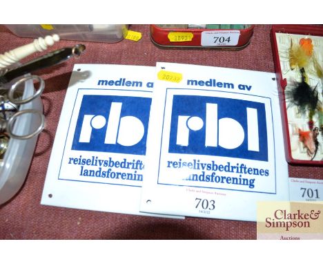 Two enamel advertising signs 