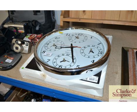 Five time zone wall clock