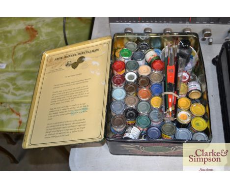 A large tin of enamel model paints