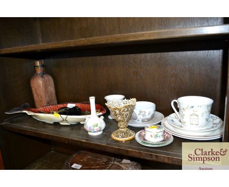 A Casa Pupo of London, fish serving platter, a Zsolnay pecs style vase and various other decorative china