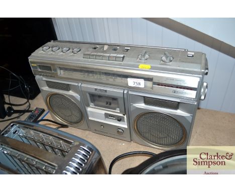 A Hitachi stereo/radio/cassette recorder