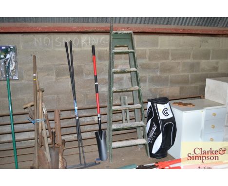 A wooden step ladder