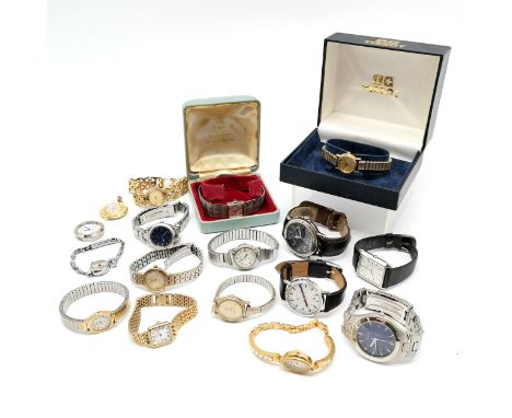 Qty of watches inc Seiko quartz, Tissot (in box), Timex, Citizen eco-drive etc - for spares / repairs