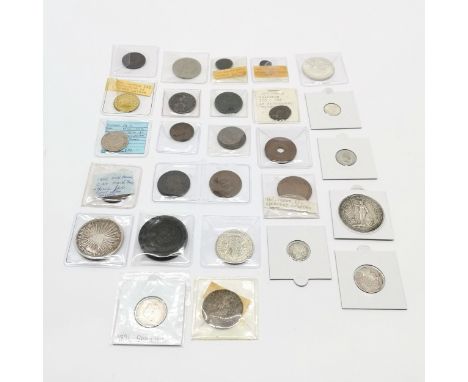 26 x UK / World coins inc Roman, gun money, silver, cartwheel 2d etc