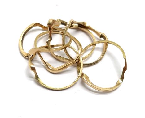 Indistinctly marked 14ct gold 6 band puzzle ring - 10.8g