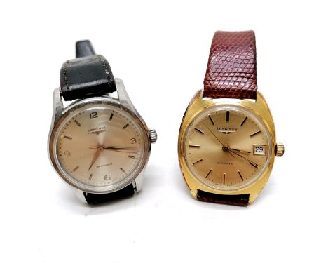 Longines automatic gents wristwatch with date aperture - 32mm gold plated case t/w Longines manual wind stainless steel 32mm 