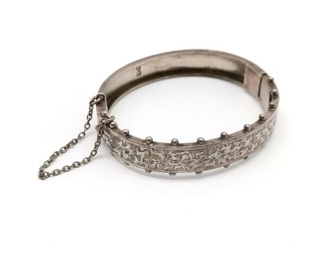 Antique 1885 Chester silver bangle with bead detail to edges by Henry Williamson - 5.5cm across &amp; 13.3g ~ slight dents