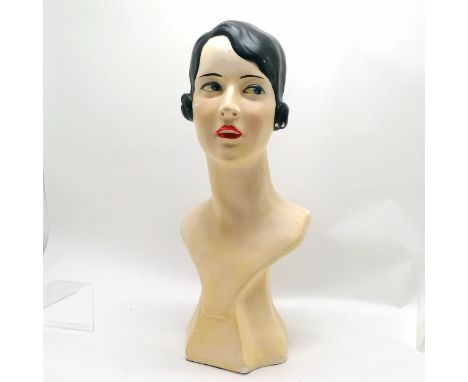 Vintage plaster fashion 1920's/30's style bust - 56cm high and has some losses / marks