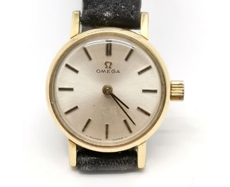 Ladies Omega manual wind wristwatch in a 20mm gold plated case with #620 movement &amp; running at time of listing BUT WE CAN
