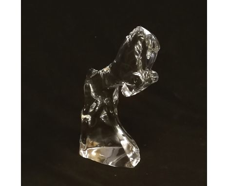 Baccarat prancing horse glass ornament / figurine - 22cm high with no obvious damage