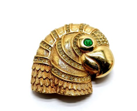 Christian Dior vintage parrots head brooch - 3.5cm drop - SOLD ON BEHALF OF THE NEW BREAST CANCER UNIT APPEAL YEOVIL HOSPITAL