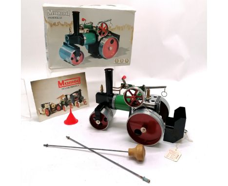 Mamod steam roller SR1A in original box with funnel, booklet etc ~ box a/f