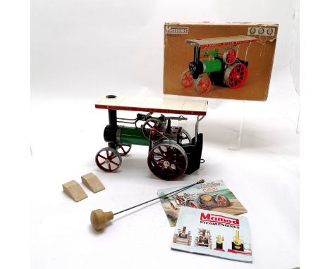 Mamod steam tractor TE1A in original box with funnel, booklet etc - box a/f