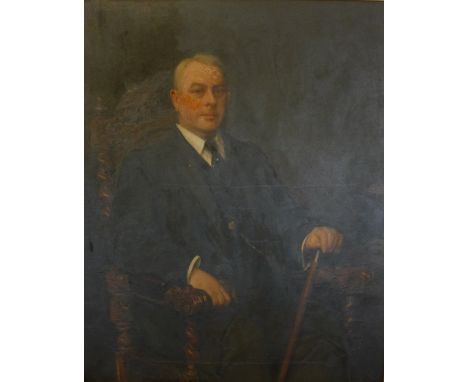 Frank Markham Skipworth (British 1854-1929): Large Portrait of a Seated Gentleman, oil on canvas signed and dated 1903, in he