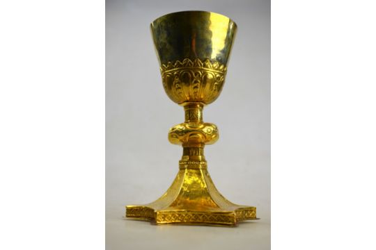 A Late 15th Early 16th Century Chalice, The Unmarked Silver Gilt Bowl 