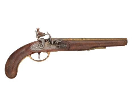 A 50 BORE PISTOL BY HILLCOX, WALLSAL, EARLY 19TH CENTURY, WITH EARLIER SCOTTISH BARREL, SECOND QUARTER OF THE 17TH CENTURY wi