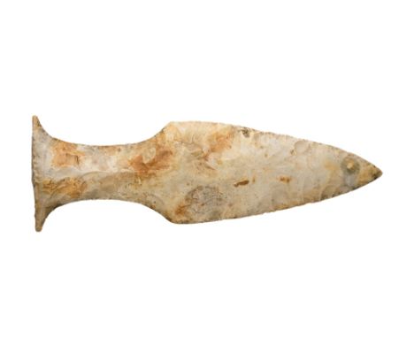 A NEOLITHIC PERIOD FISHTAIL DAGGER, SCANDINAVIAN, CIRCA 2500 BC of type 5 form, with polished surface 23.1 cm; 9 in Provenanc
