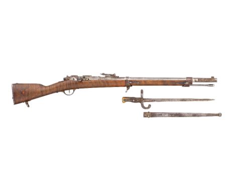 ‡A FRENCH MINIATURE MODEL 1874 GRAS BOLT-ACTION SERVICE RIFLE AND BAYONET, LATE 19TH CENTURY finely constructed with fully mo