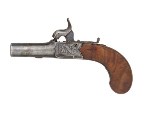 ‡A 54 BORE PERCUSSION POCKET PISTOL BY T.E.MORTIMER, EDINBURGH, BIRMINGHAM PROOF MARKS, CIRCA 1850-60 with turn-off barrel en