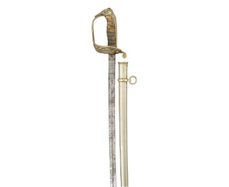 A SIAMESE (THAI) ARMY OFFICER'S SWORD, RATTANAKOSIN, LATE 19TH CENTURY of regulation type, with etched blade signed 'Joh. Fri