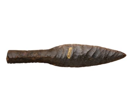 A NEOLITHIC PERIOD DAGGER, SCANDINAVIAN, CIRCA 2500 BC of type 3 form, with squared handle 25.0 cm; 9 7/8 in