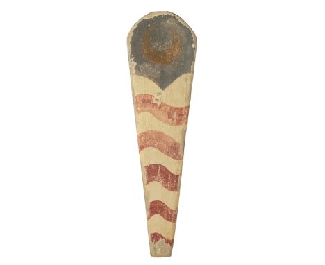 AN ITALIAN SHIELD FOR USE IN THE GIOCO DEL PONTE, PISAN, CIRCA 1776 of narrow almond-shaped form with truncated lower end, co