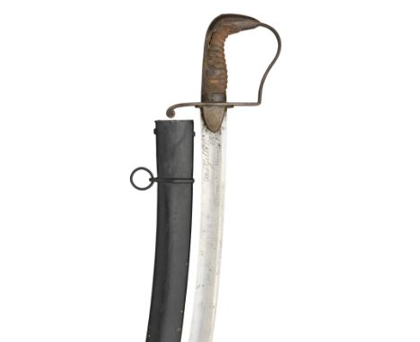 A 1796 PATTERN LIGHT CAVALRY OFFICER'S SWORD FOR A LANCER OR DRAGOON BY THOMAS GILL of regulation type, with curved fullered 