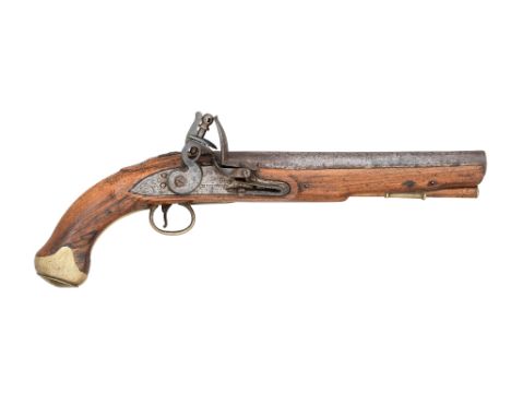 ‡A 16 BORE FLINTLOCK EAST INDIA COMPANY SHORT CAVALRY PISTOL BY T.MORTIMER, DATED 1802 of regulation type, with signed dated 