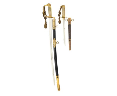 A RARE SIAMESE (THAI) OFFICER'S SWORD AND DIRK, RATTANAKOSIN, LATE 19TH CENTURY based on the Japanese 1896 and 1873/83 patter